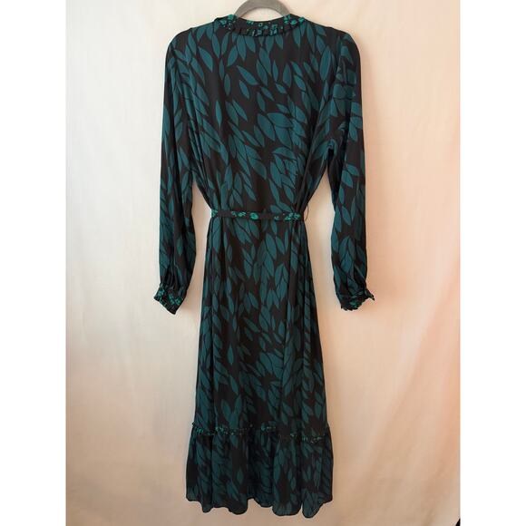 Cabi Autumn Dress Maxi # 4017 Green Floral Leaf Mixed Print Medium - Picture 8 of 10